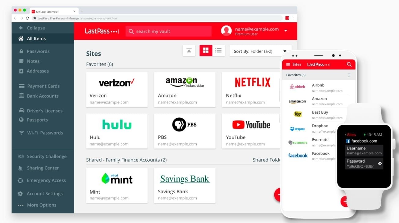 LastPass password manager apps